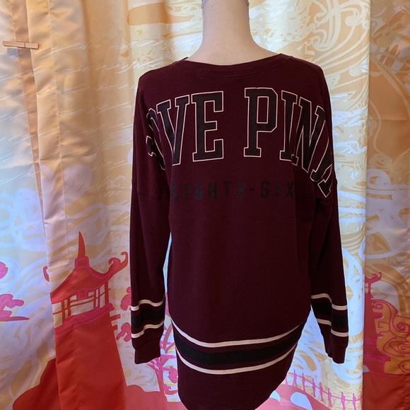 PINK VICTORIA SECRET BURGUNDY SWEATSHIRT AND GREEN HOODIE BUNDLE SZ SMALL - Picture 4 of 8
